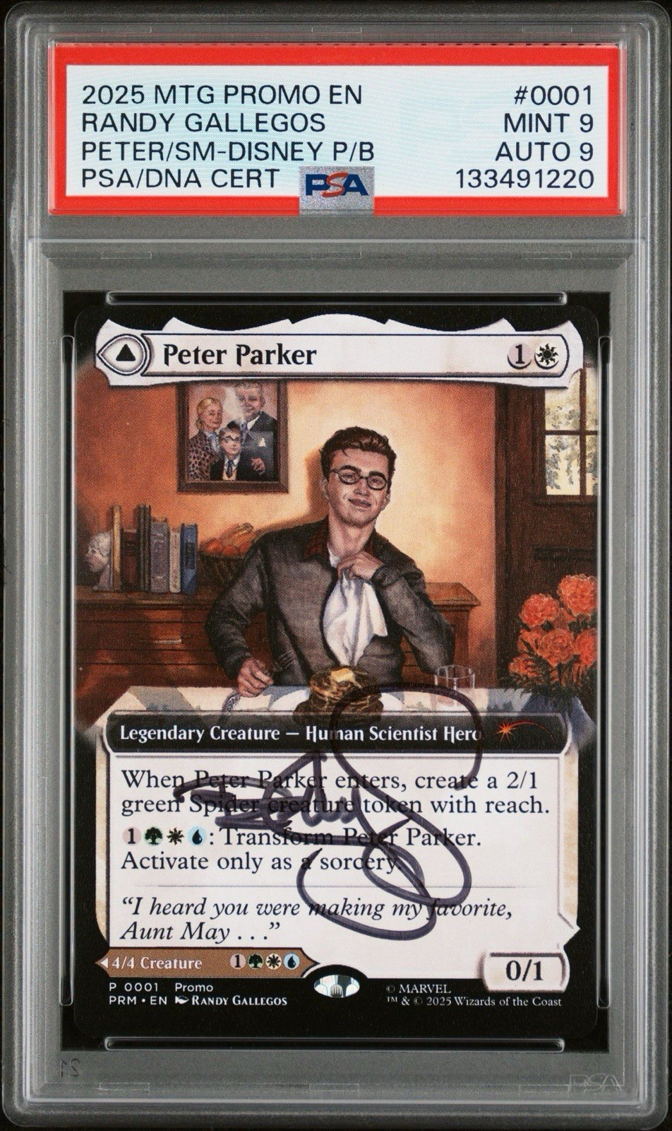 2025 MTG Promo Peter Parker / Amazing Spider-Man #0001 PSA Auto Randy Gallegos