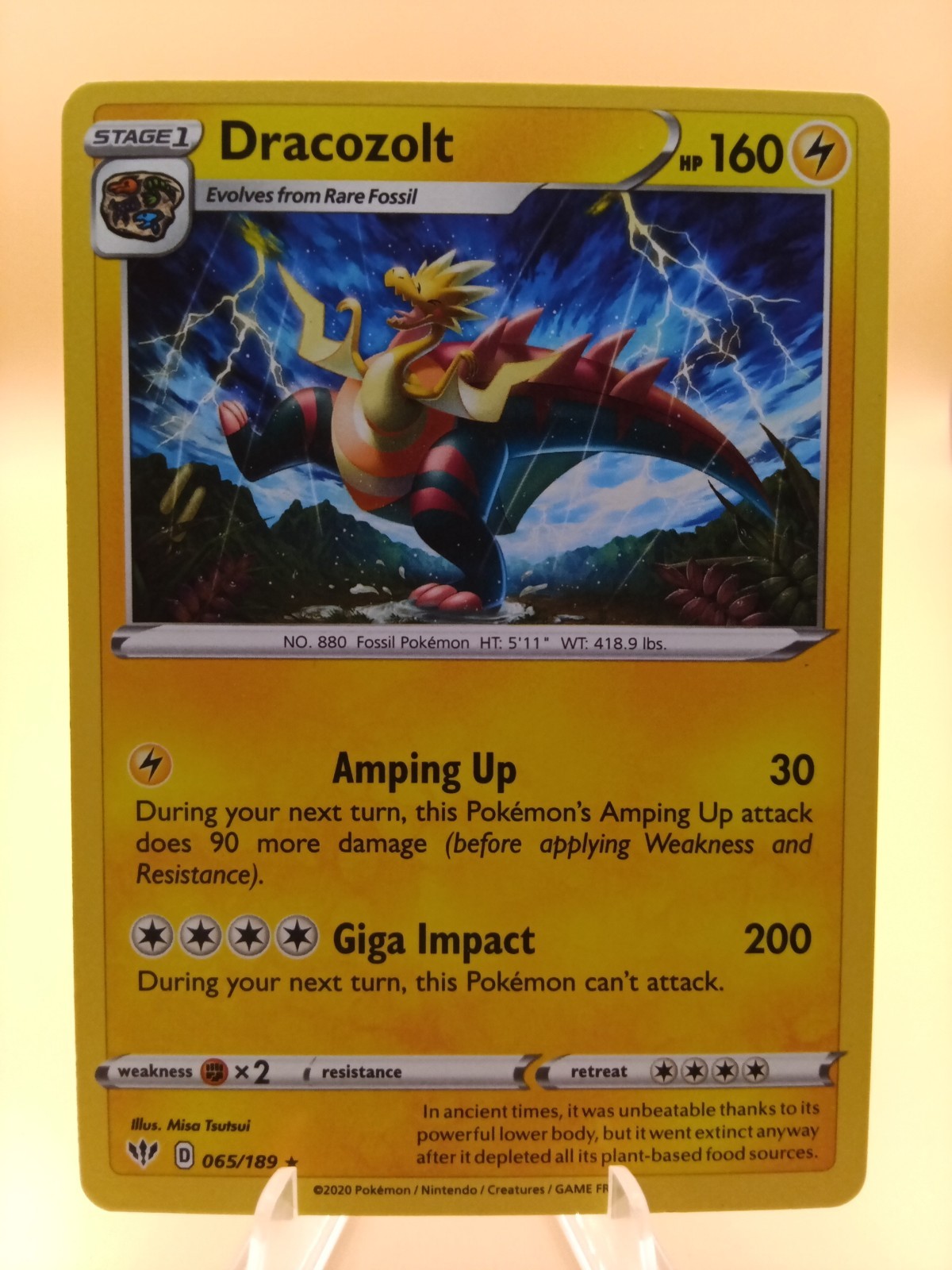 2020 Pokemon Darkness Ablaze Dracozolt #065