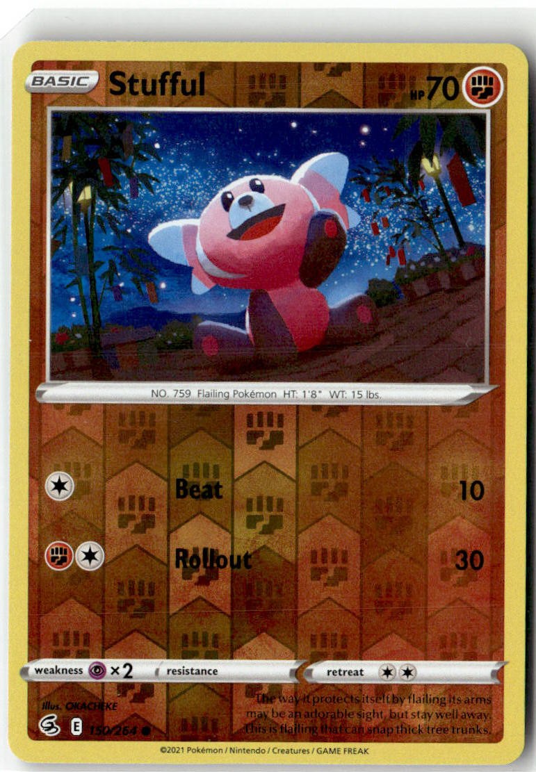 Stufful 150/264 Common Fusion Strike Pokemon Reverse Holo NM/M