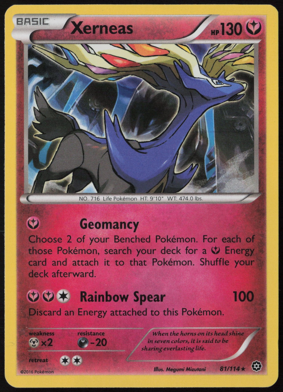 Xerneas 81/114 XY – Steam Siege Holo Rare Holofoil EN Pokemon NM