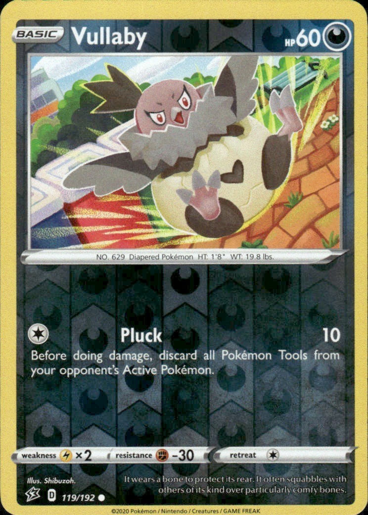 VULLABY 119/192 REBEL CLASH COMMON REVERSE HOLO POKEMON