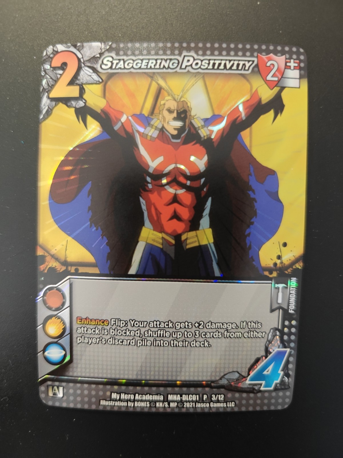 MHA-DLC01 P 3/12 Staggering Positivity All Might | My Hero Academia Card (2021)