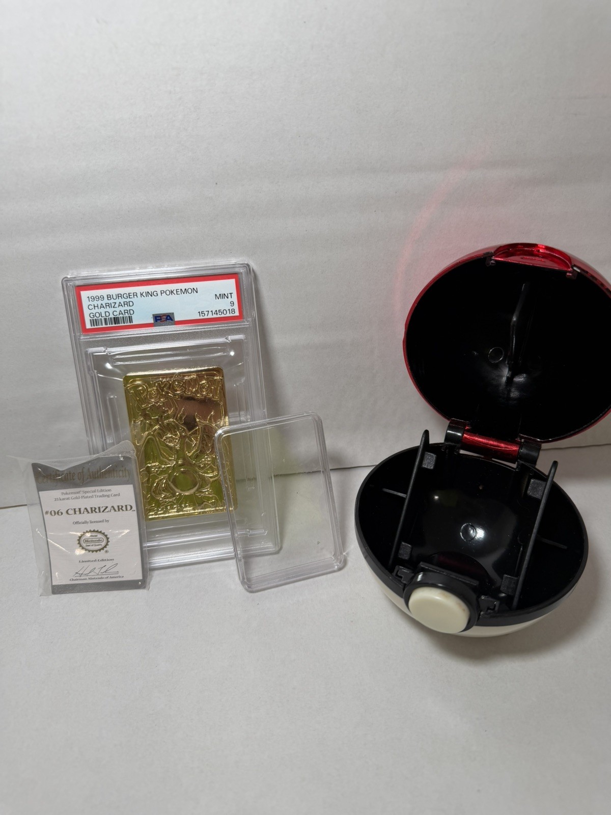 1999 Burger King Pokémon Charizard #06 23K Gold Plated Promo PSA 9 MINT