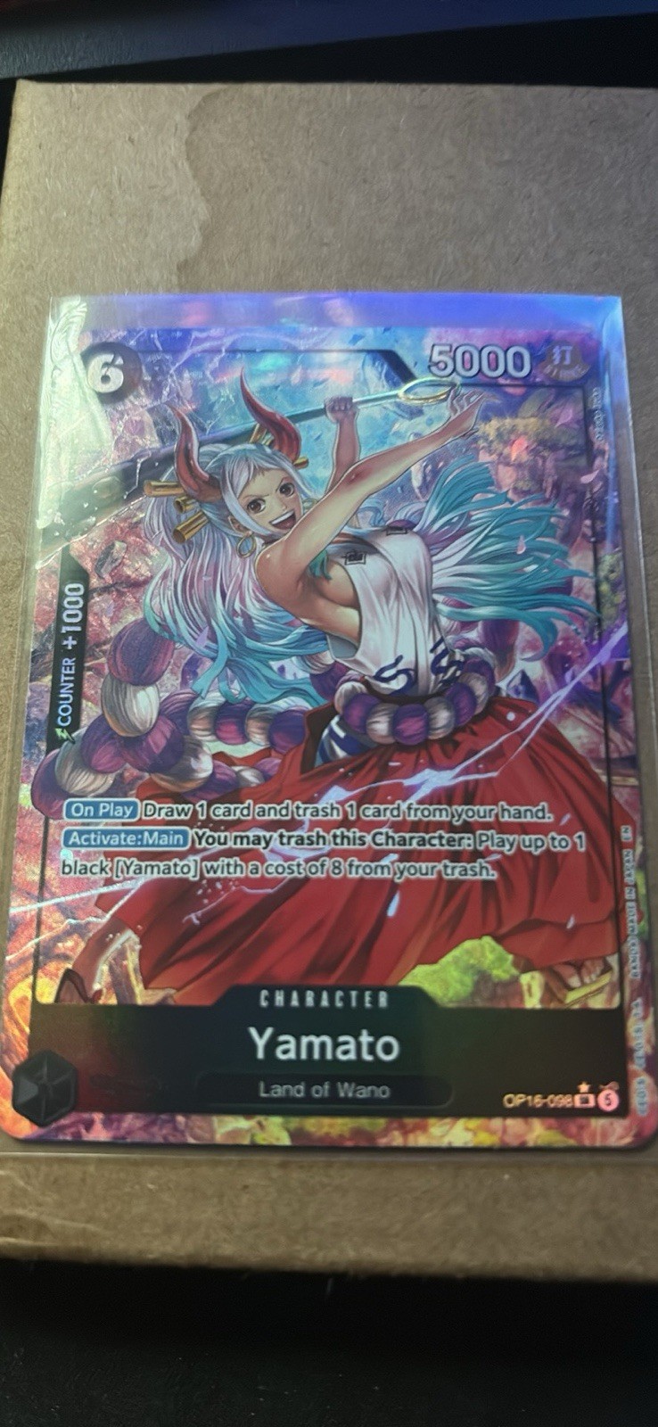 Bandai One Piece CCG Yamato OP16-098 Secret Rare Alt Art Holo 5000 6 Cost