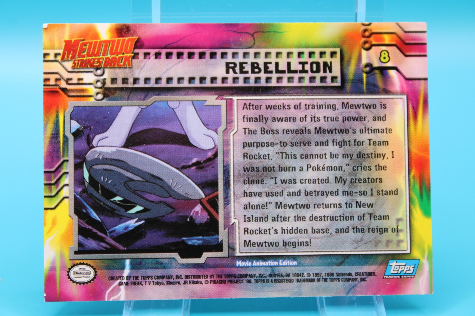 Pokemon TCG MewTwo Strikes Back #8 Rebellion Topps Blue Logo 1999