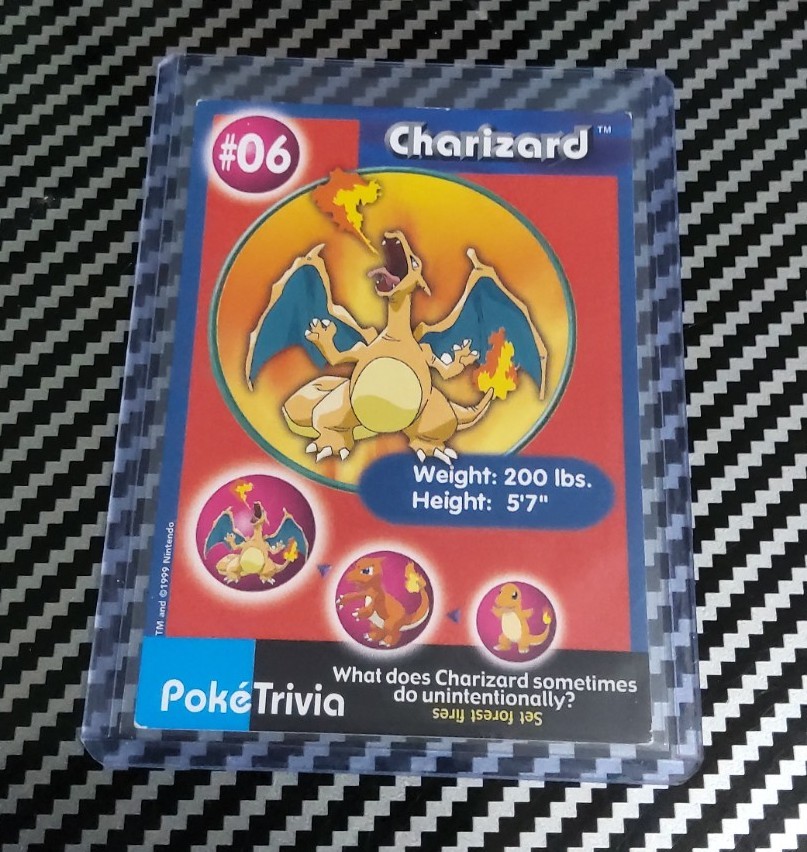 LP Charizard Non Perforated #06 Pokemon Burger King PokeTrivia Original 1999
