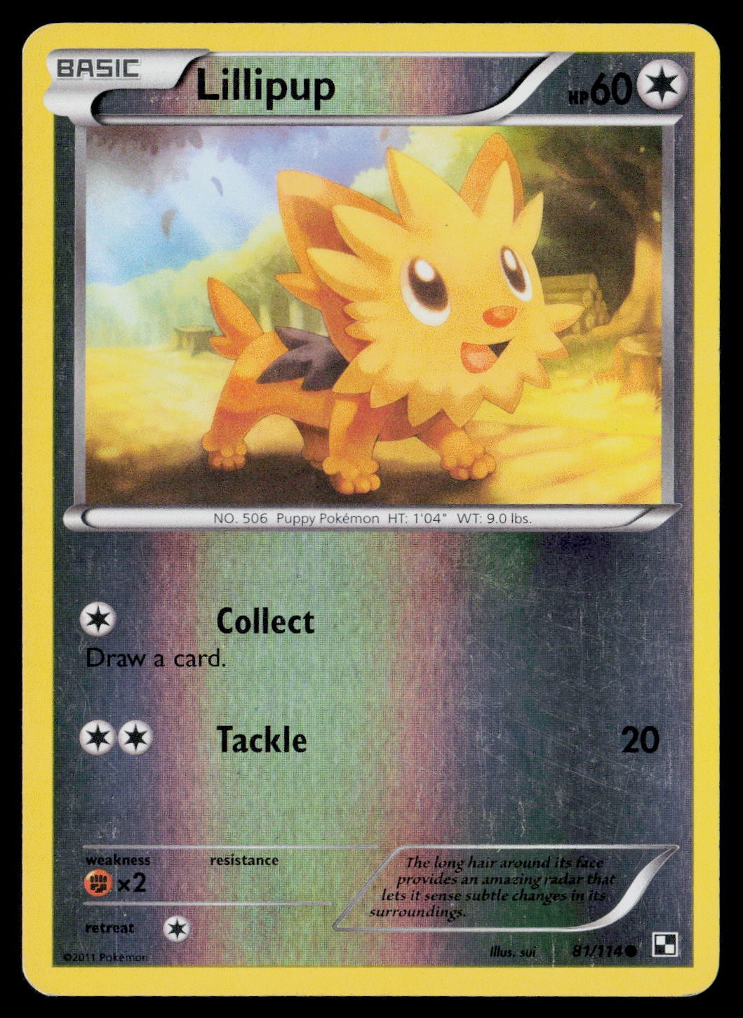 Lillipup 81/114 Black and White Common, Reverse Holo LP