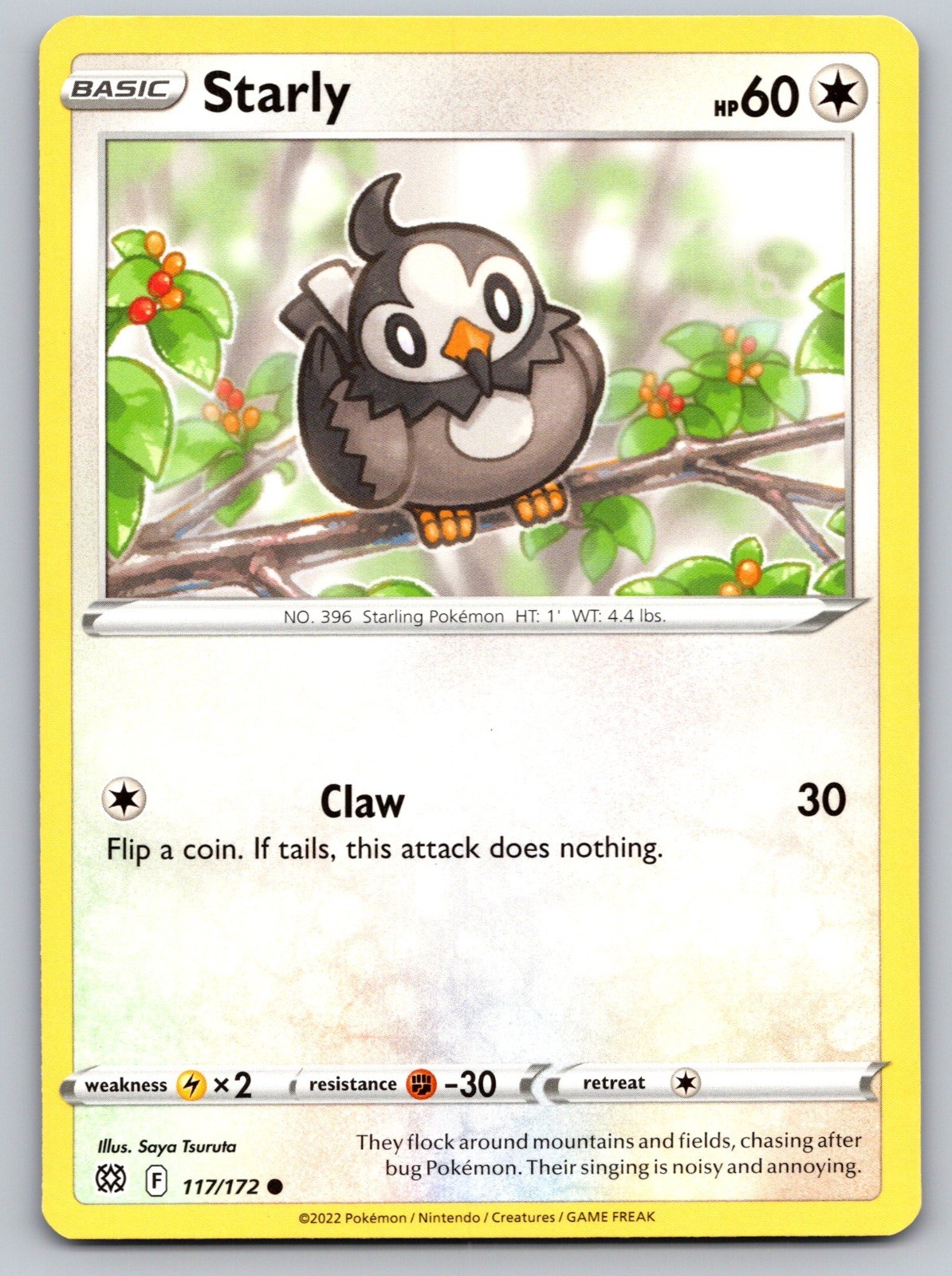 Starly Common SWSH09: Brilliant Stars 117/172 NM