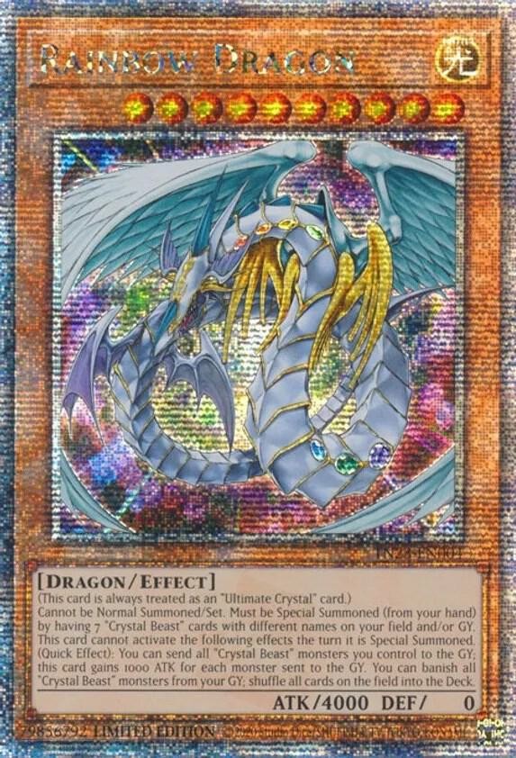 YUGIOH: 1x Rainbow Dragon (Quarter Century Secret Rare) TN23-EN004 NM