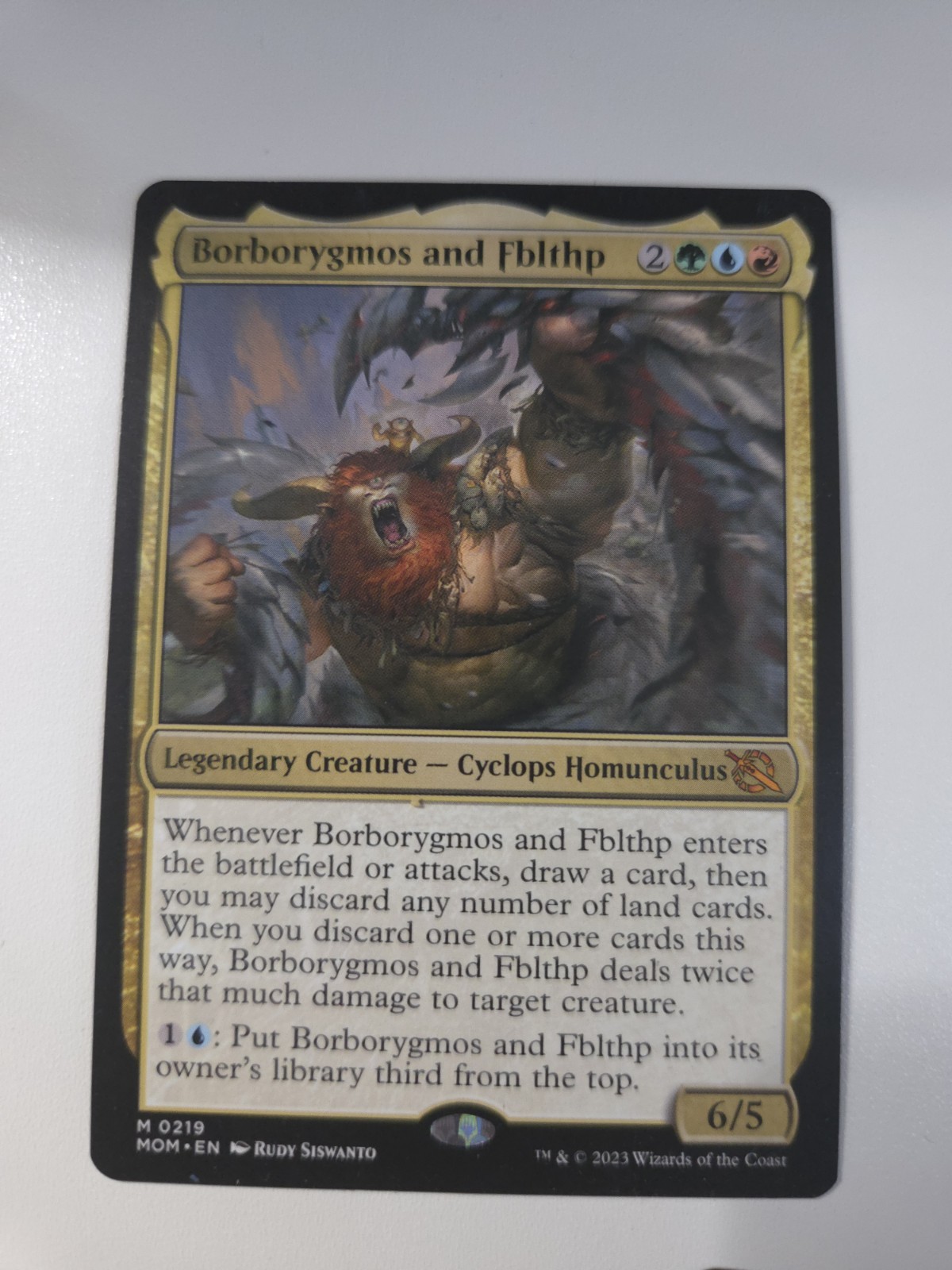 MTG – Borborygmos and Fblthp – March of the Machine – Regular – M – 219 – NM