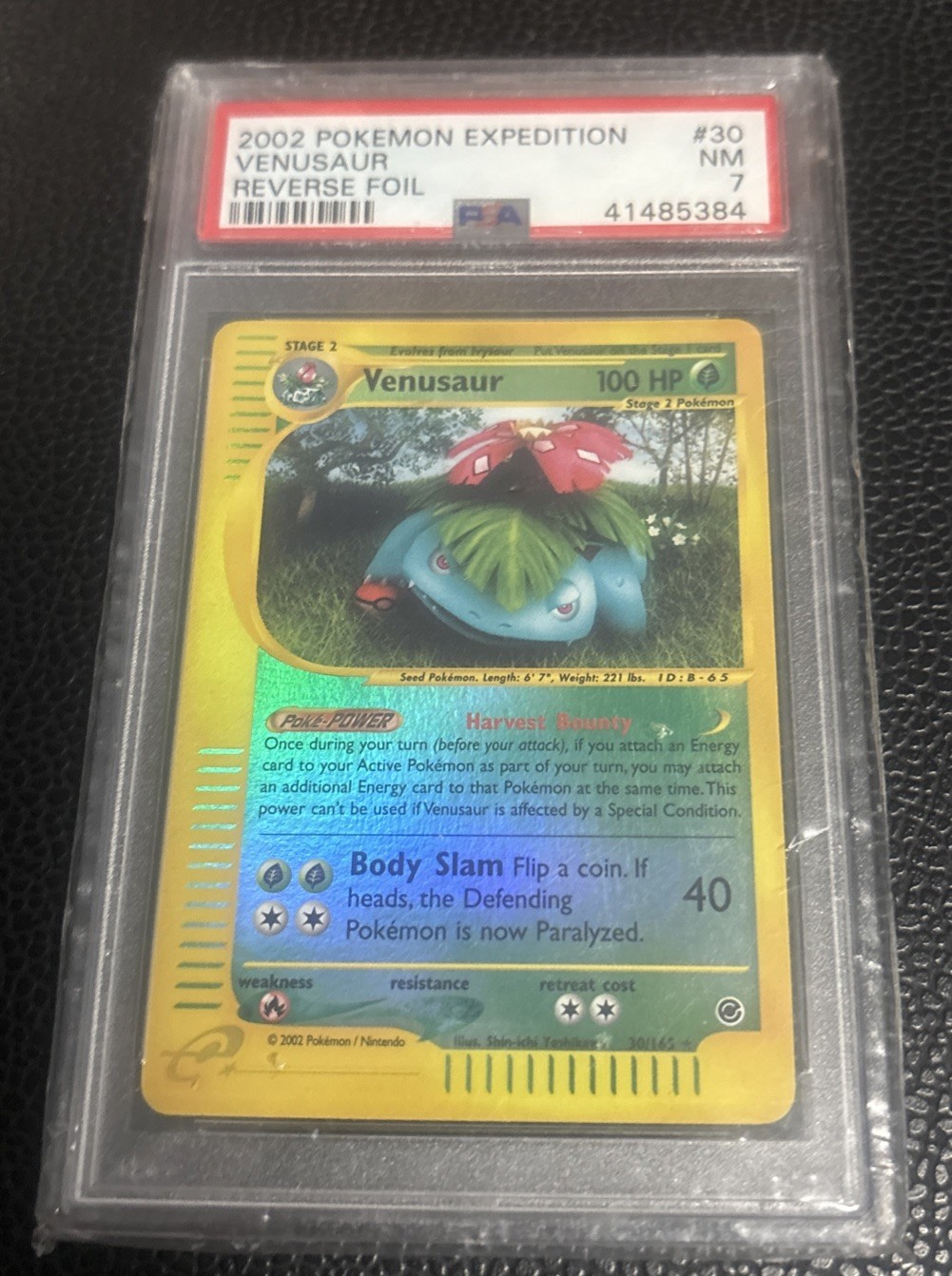 PSA 7 Venusaur Reverse Holo #30 2002 Pokemon Expedition