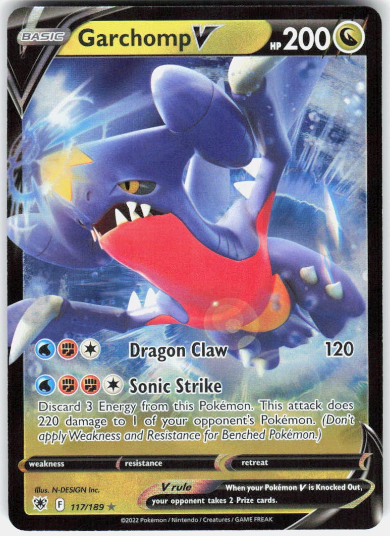 Garchomp V 117/189 Holo V Rare Astral Radiance Pokemon