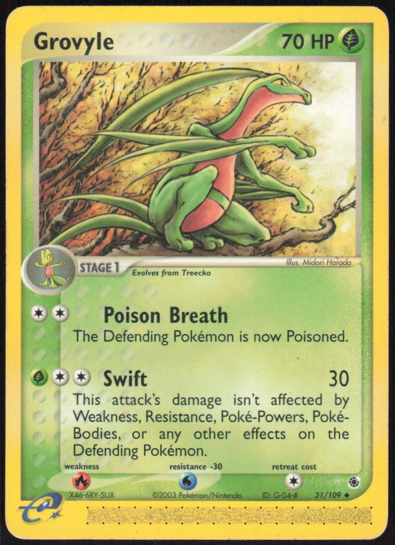 Grovyle EX Ruby and Sapphire (RS) 31/109 Uncommon LP EN