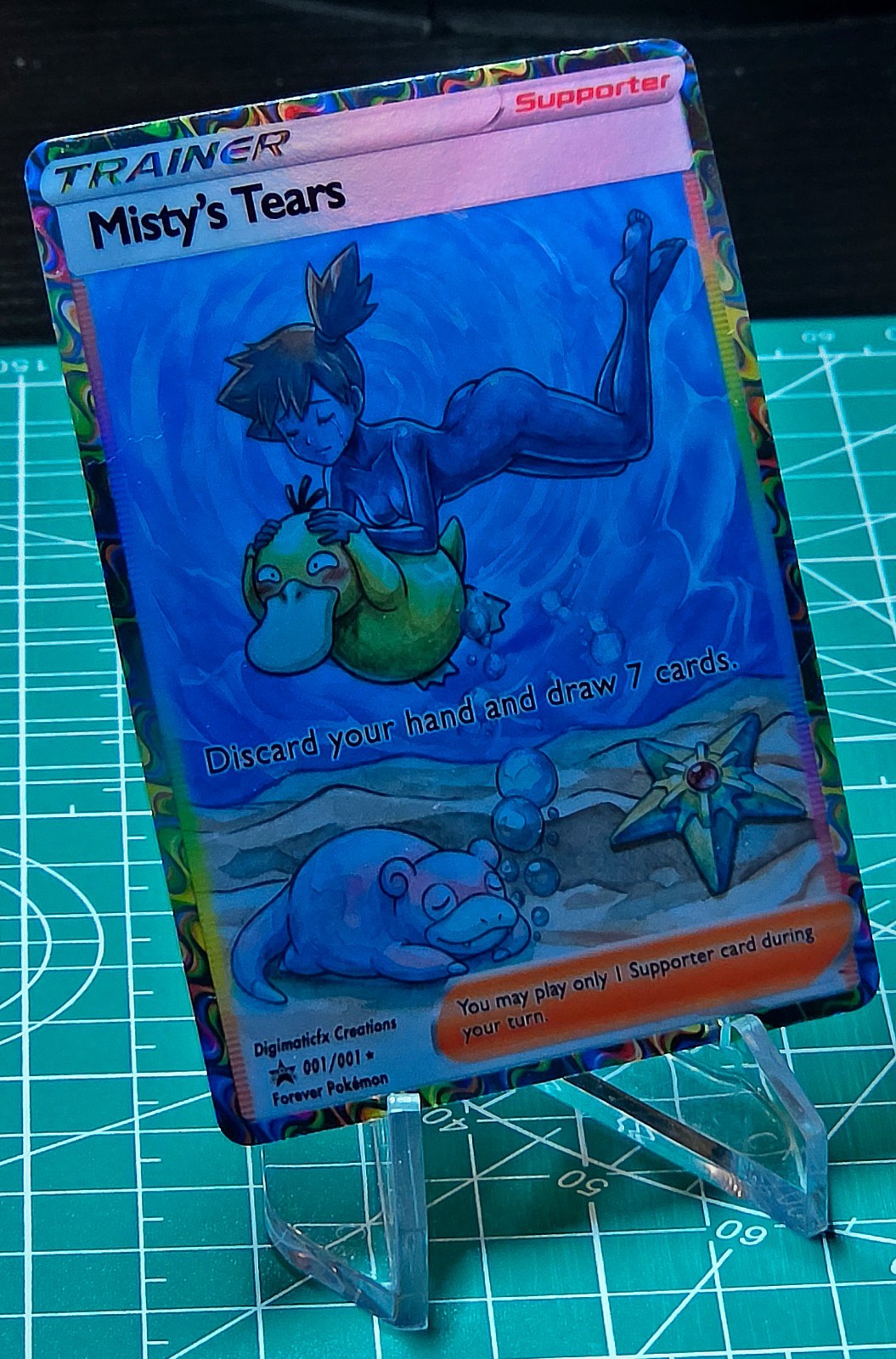 Misty’s Tears. Version 2. Alternate Waifu Lewd Fan Art. Glossy Holographic