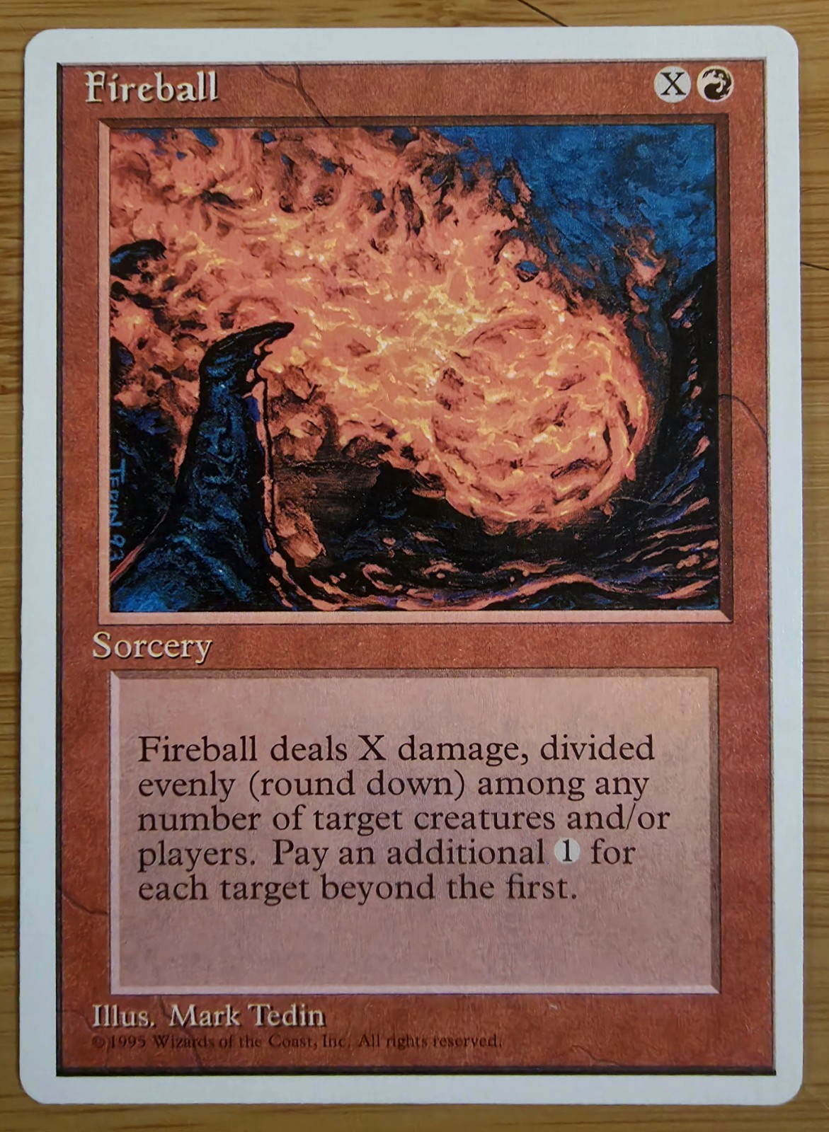 X 1 Fireball NM-M Revised 4th Edition 1995 MTG Magic The Gathering