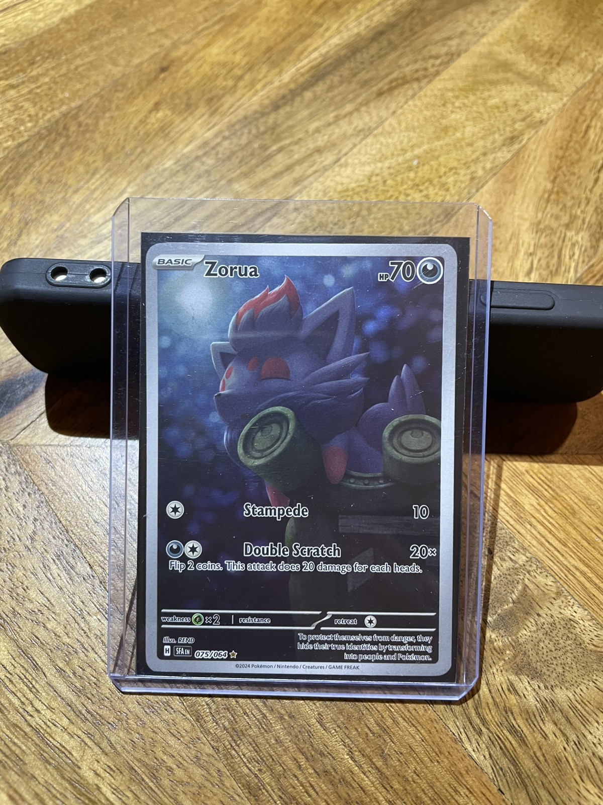 Zorua 075/064 Pokemon Shrouded Fable Illustration Rare Full Art Holo NM