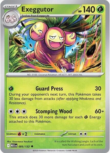 Exeggutor #005/132 Me01 Mega Evolution Uncommon Reverse Holo Pokemon TCG NM