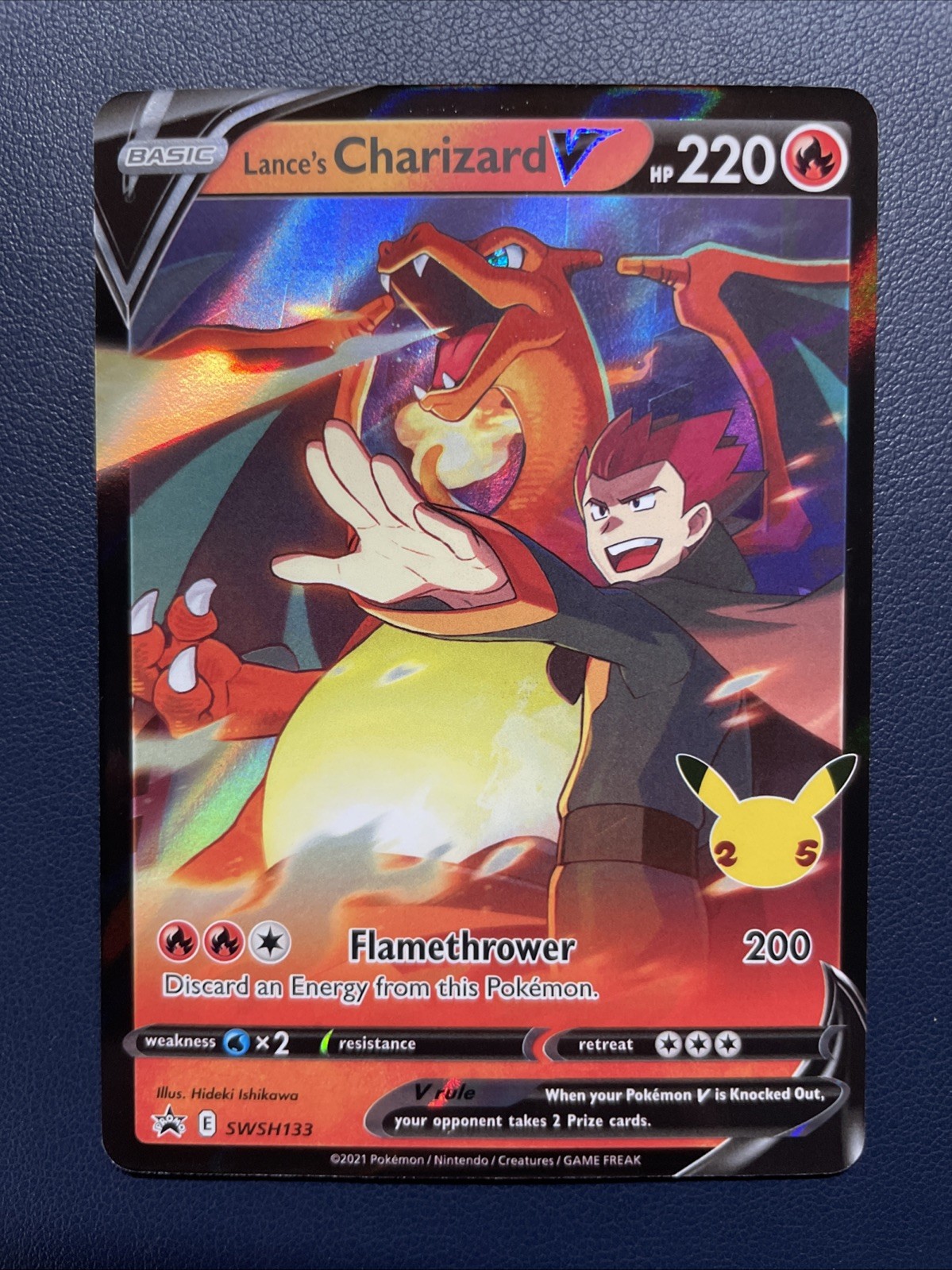 Pokemon Lance’s Charizard V Celebrations SWSH133 Black Star Promo LP Free Ship