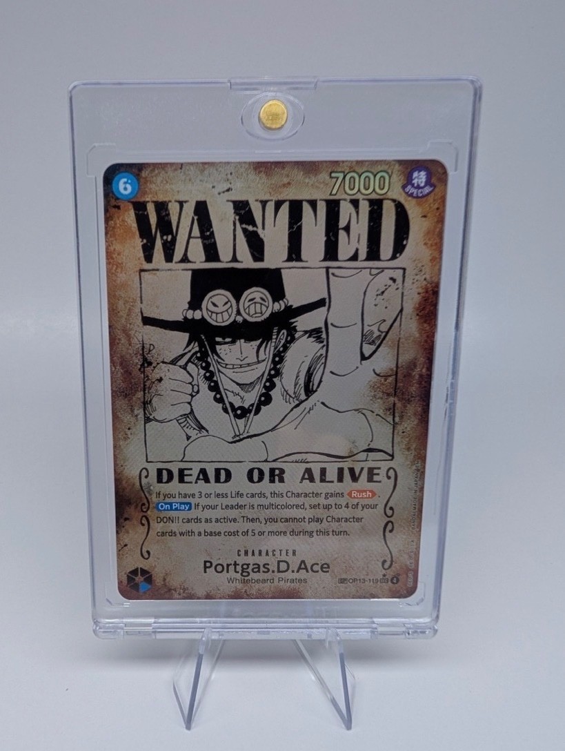 One Piece TCG – Portgas.D.Ace – Wanted Poster – (Error Card) – OP13
