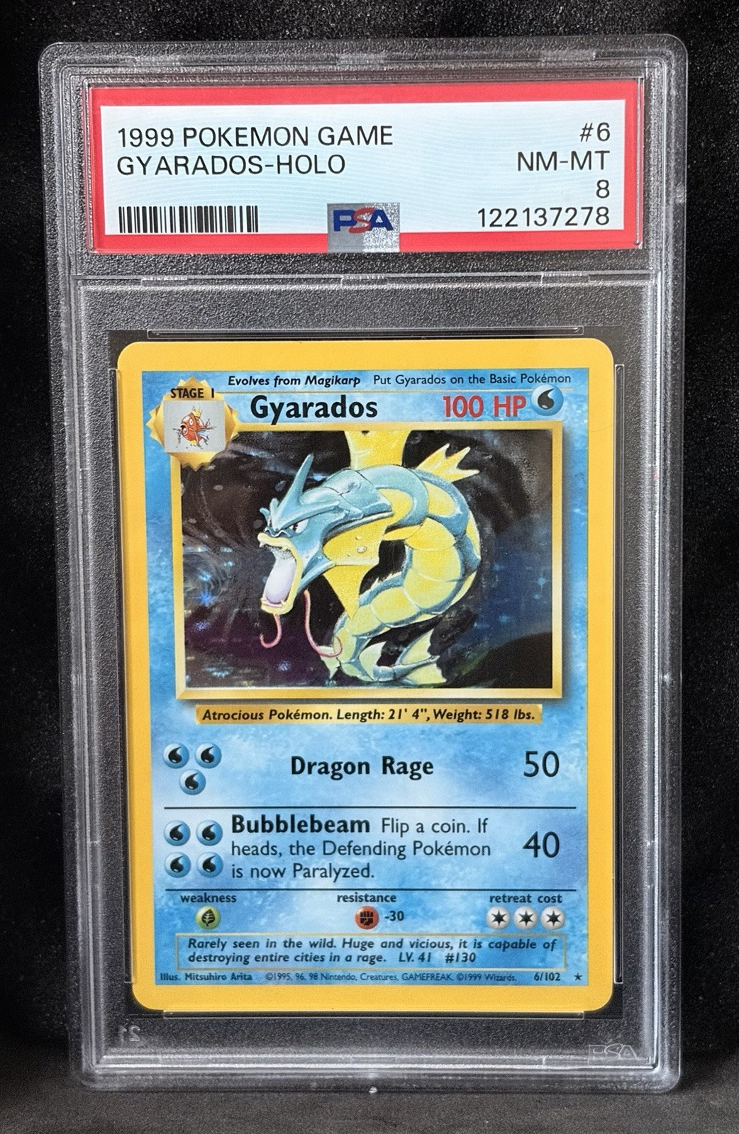 Gyarados 006/102 Base Set Holo PSA 8