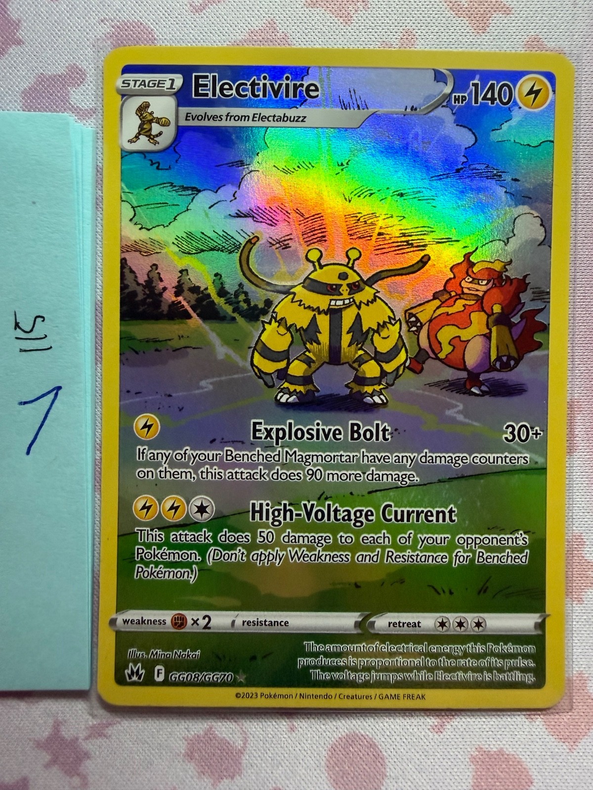 Pokemon TCG Electivire GG08/GG70 Galarian Gallery Rare Holo NM