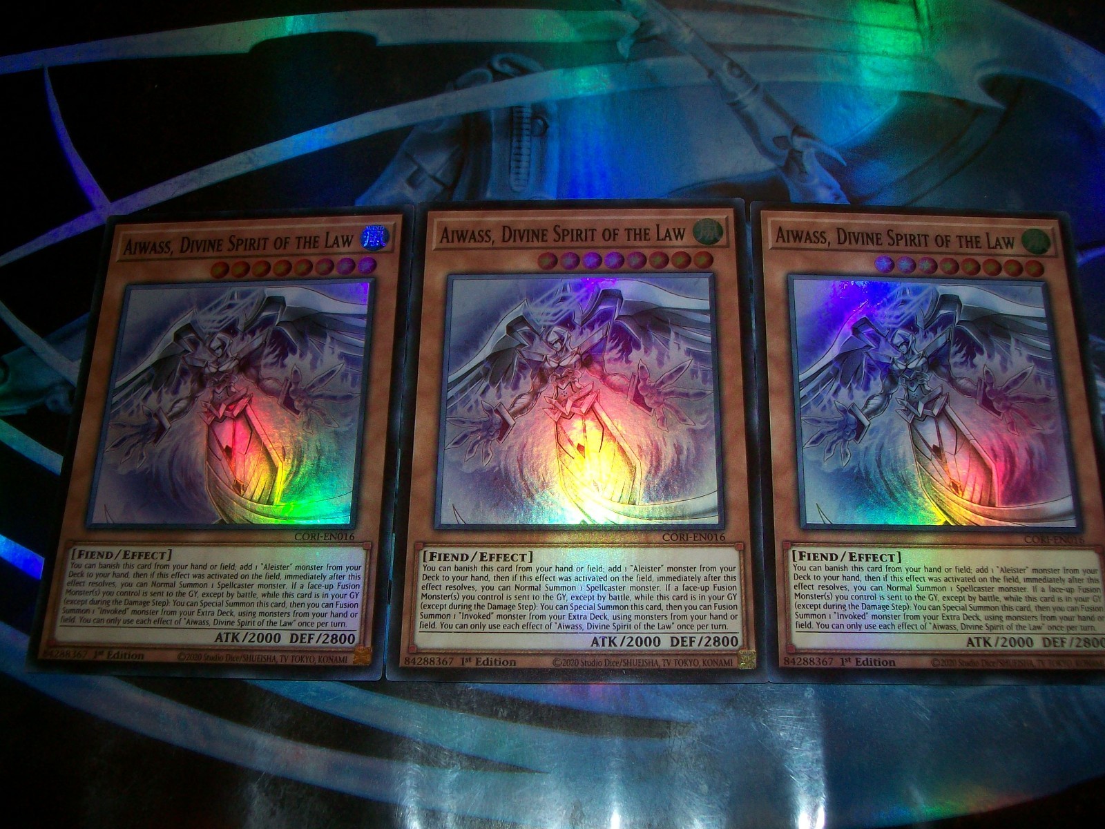 3x Aiwass, Divine Spirit of the Law 1st Edition Super Rare CORI-EN016 Yu-Gi-Oh!