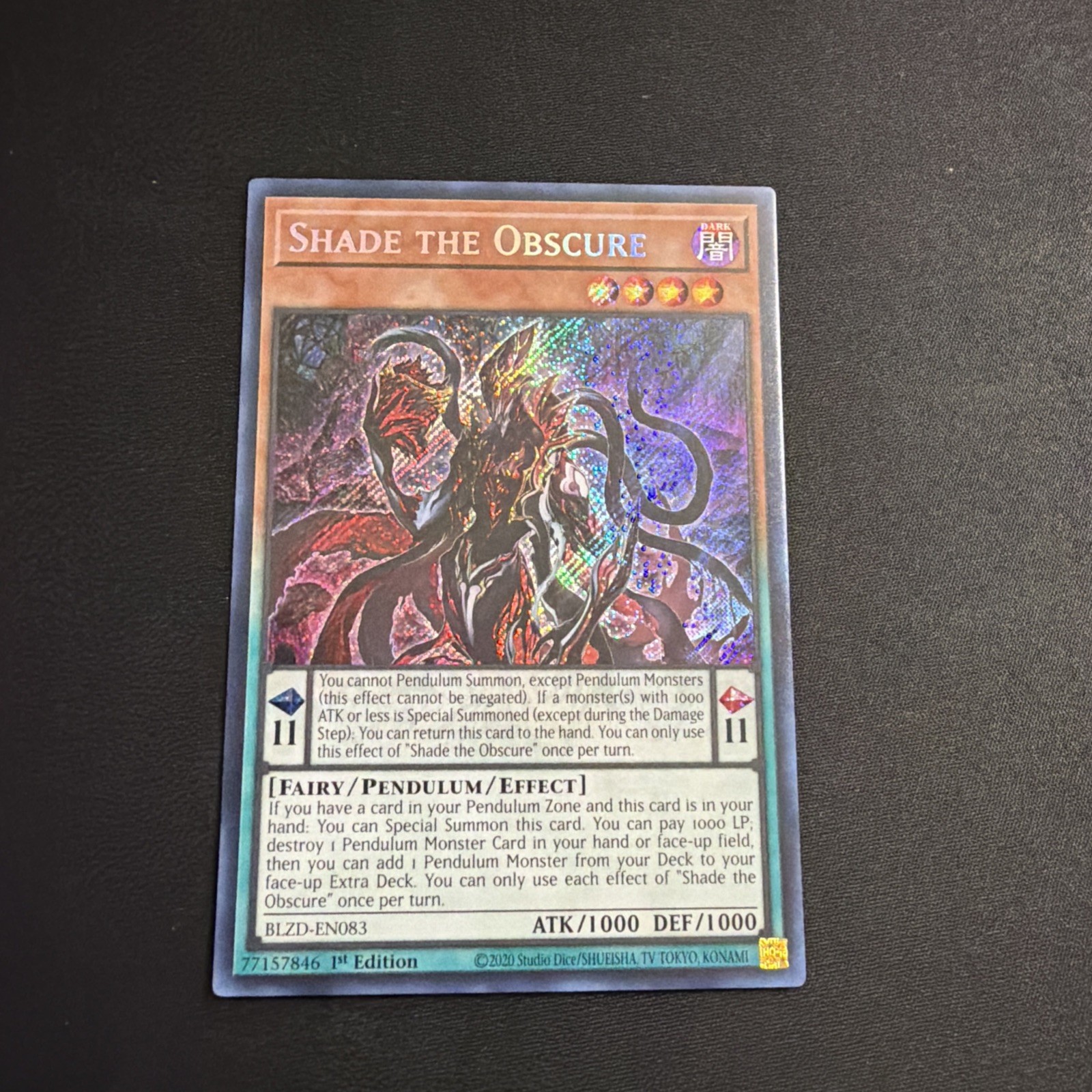 Shade the Obscure BLZD-EN083 Blazing Dominion 1st Edition