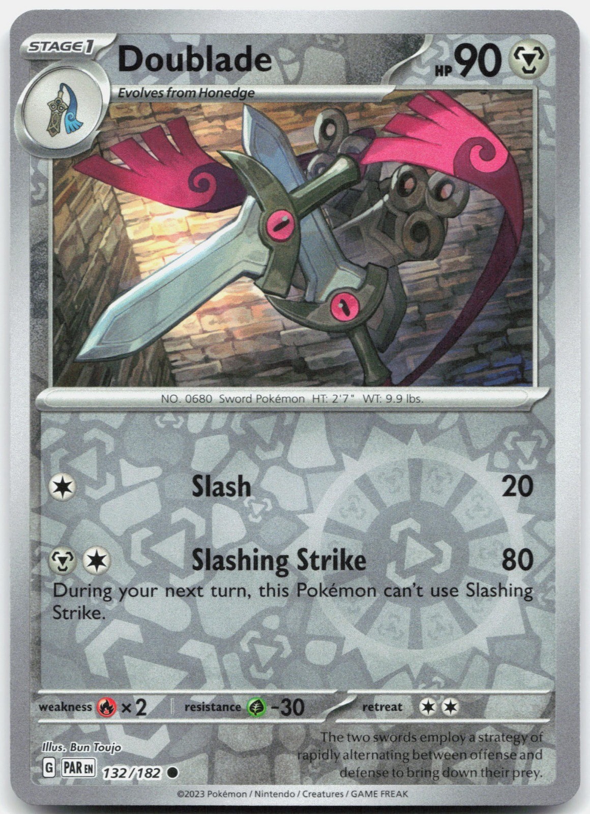 Doublade Reverse Holo SV04: Paradox Rift 132/182 NM Bun Toujo