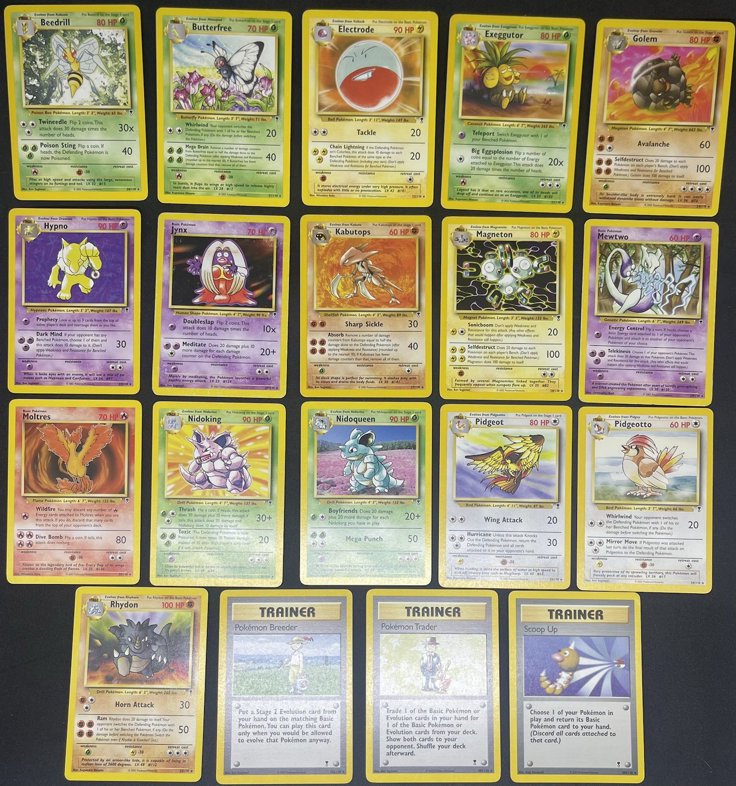 POKÉMON SET LEGENDARY COLLECTION RARE NONHOLO COMPLETE ENG PL/LP