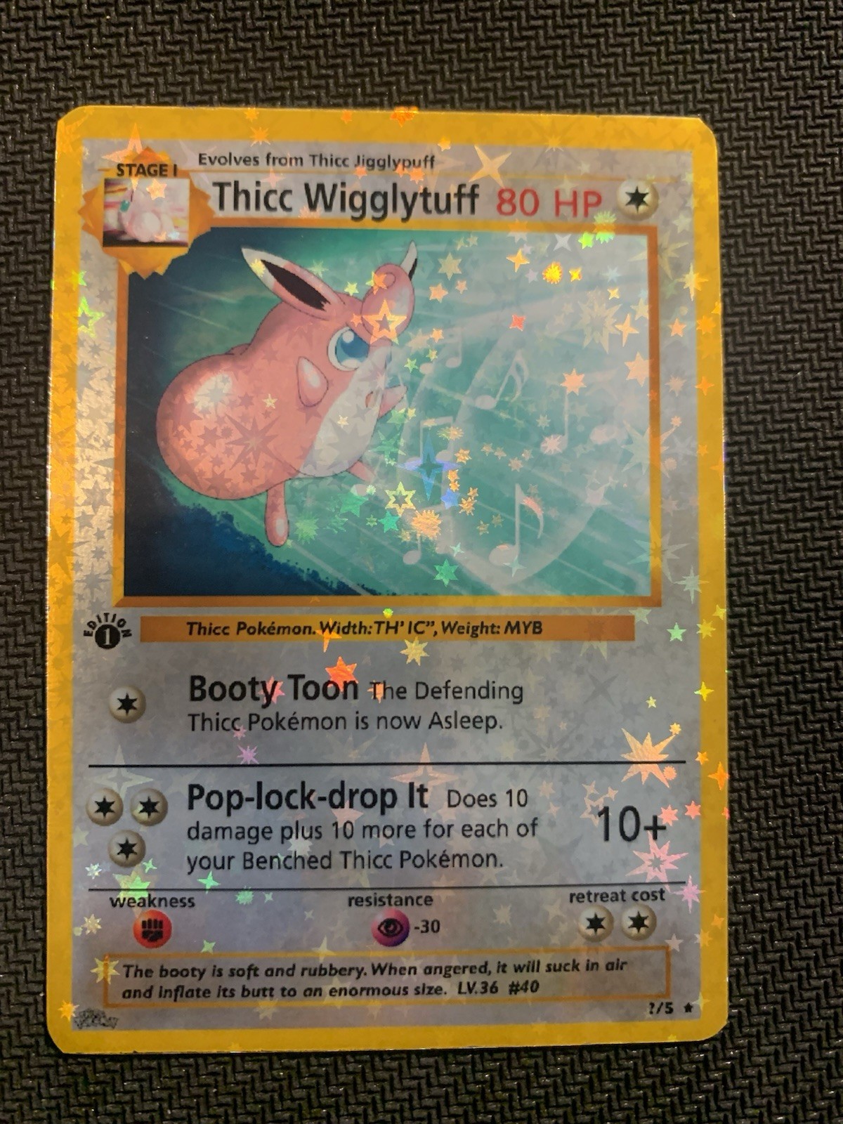 Thicc Wigglytuff (Alternative Custom Art ) Holografic Card