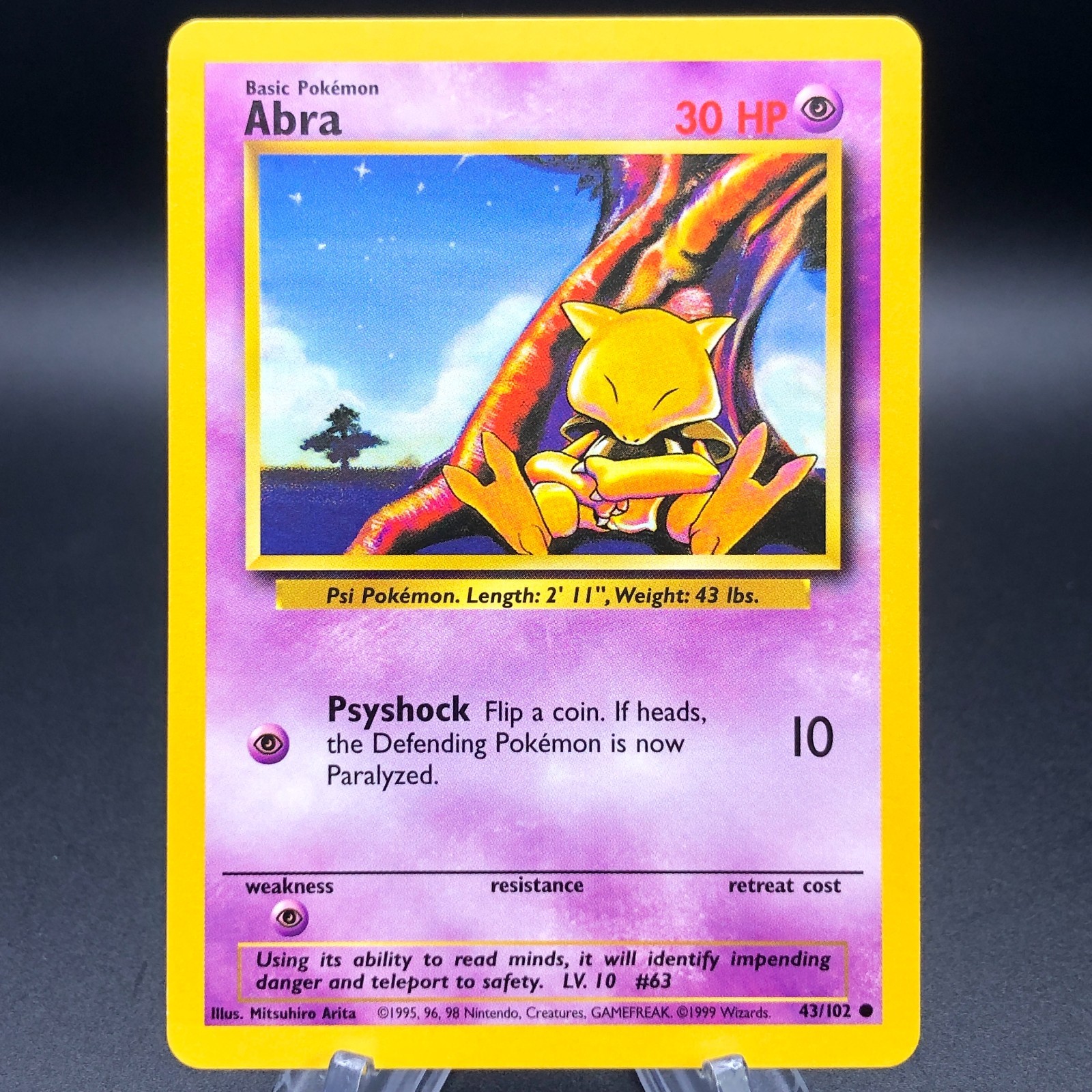 Pokemon Abra 43/102 – Base Set – NM Common – 1999 English Vintage WotC
