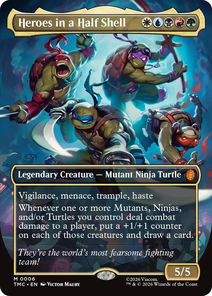 Foil Heroes in a Half Shell (0006) (Borderless) – 6 – NM – Commander: Teenage…