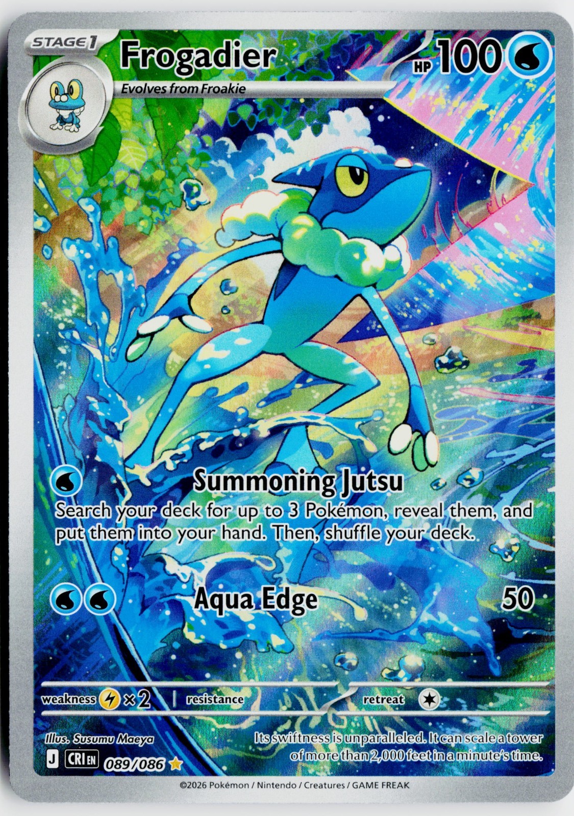 Frogadier Holo Illustration Rare ME04: Chaos Rising 089/086 NM