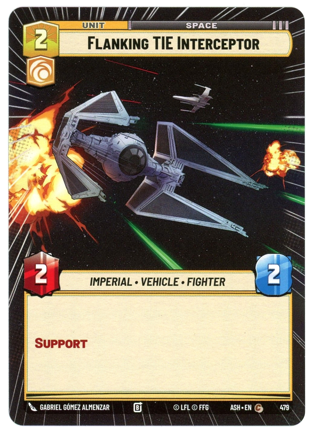 Flanking TIE Interceptor (Hyperspace) – 479 – Ashes of the Empire ASH – SWU NM