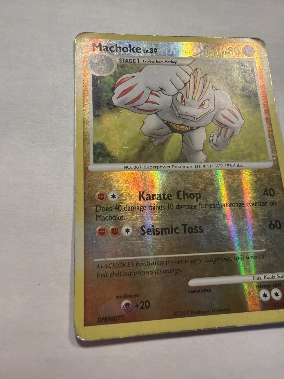 Machoke 53/130 Diamond and Pearl Reverse Holo
