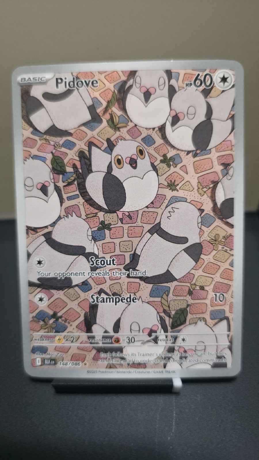 Pokémon Pidove 148/086 Sv: Black Bolt Illustration Rare Full Art Holo English