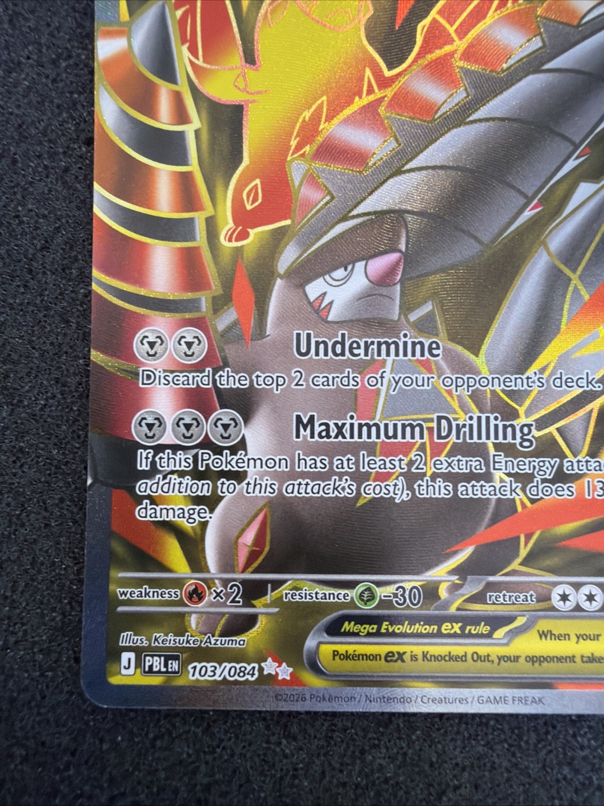 Mega Excadrill ex 103/084 Ultra Rare Pitch Black Pokemon Holo Near Mint