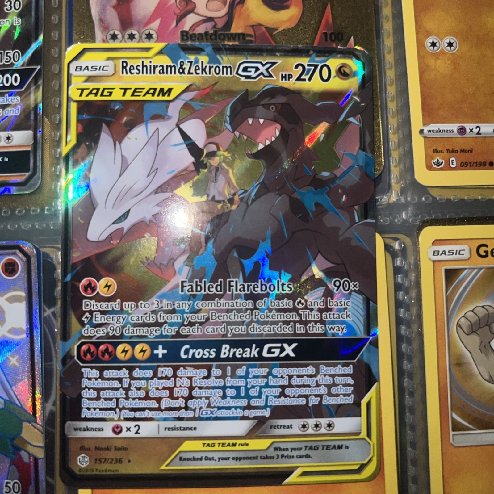 Reshiram & Zekrom GX 157/236 Sm-Cosmic Eclipse Holo
