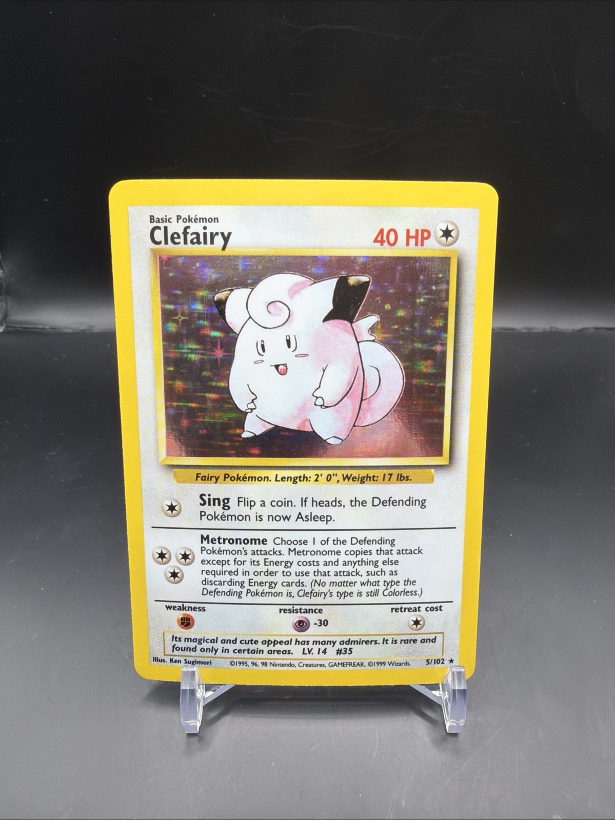 Clefairy 5/102 Holo Base Set Unlimited Vintage Pokemon 023 💎NM💎