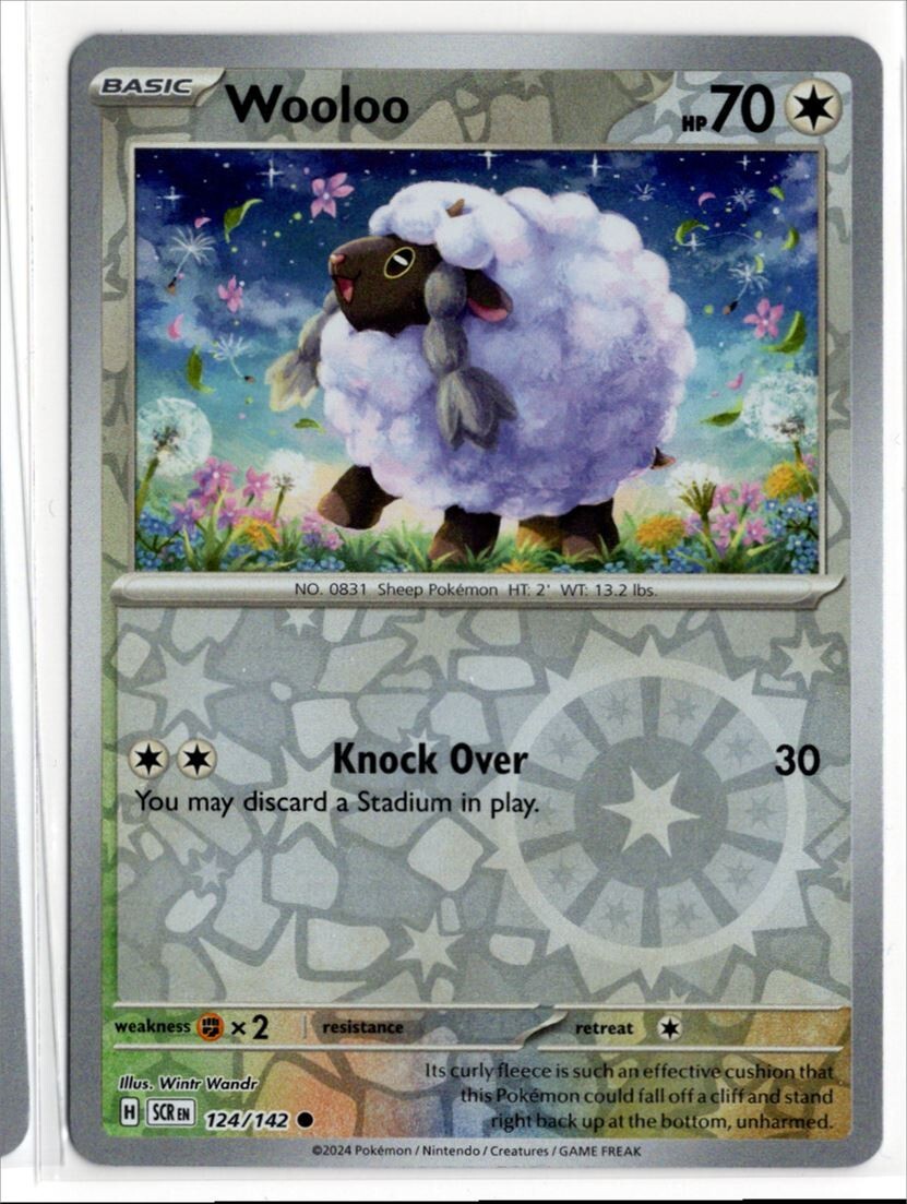 Pokemon Stellar Crown Reverse Holo 124/142 Wooloo