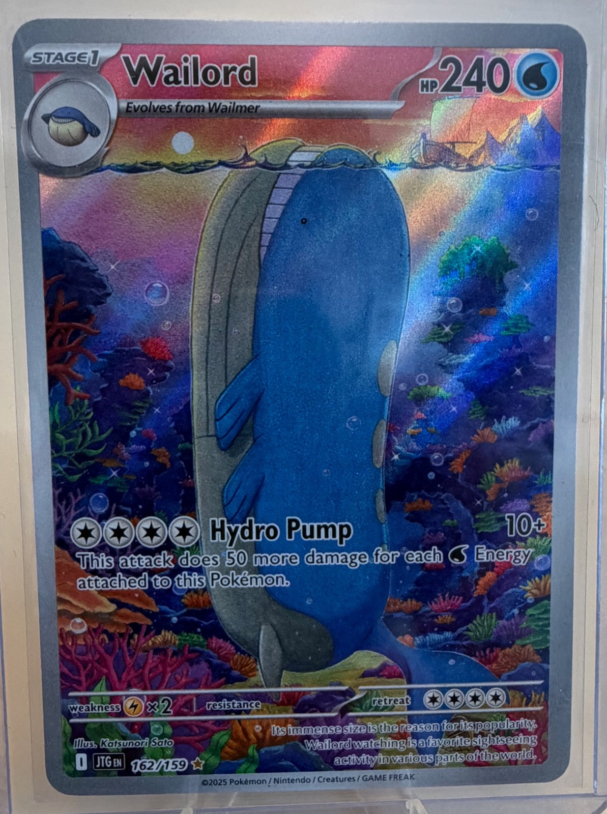 Wailord 162/159 Sv09: Journey Together Holo NM Illustration rare