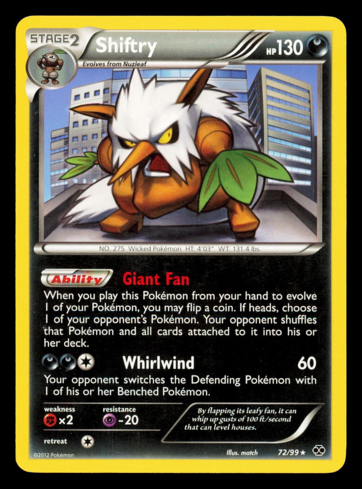 Shiftry 72/99 Rare Next Destinies Pokemon Near Mint