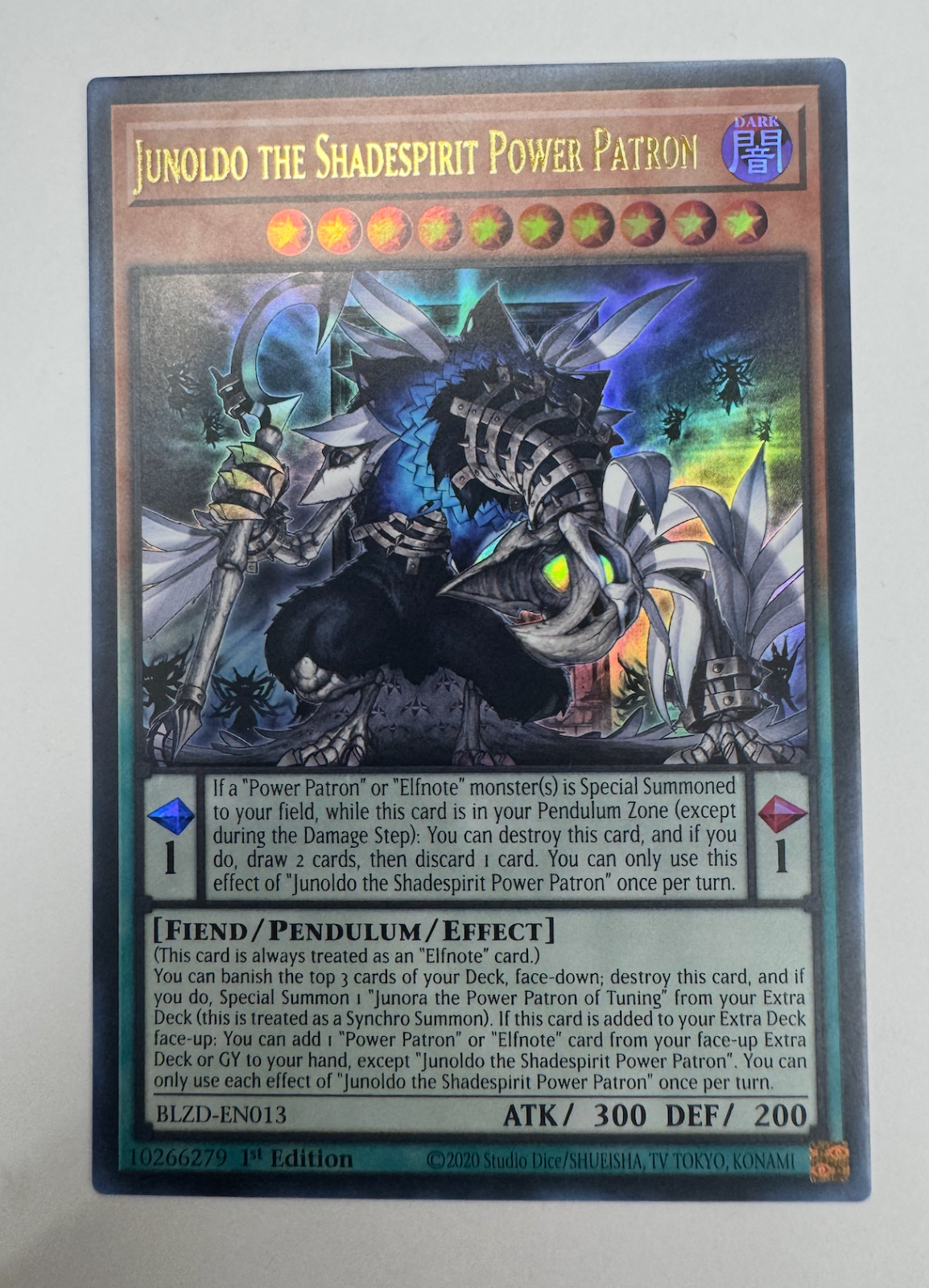 Junoldo Shadespirit Power Patron- BLZD-EN013 – Ultra Rare-Blazing Dominion -NM/M
