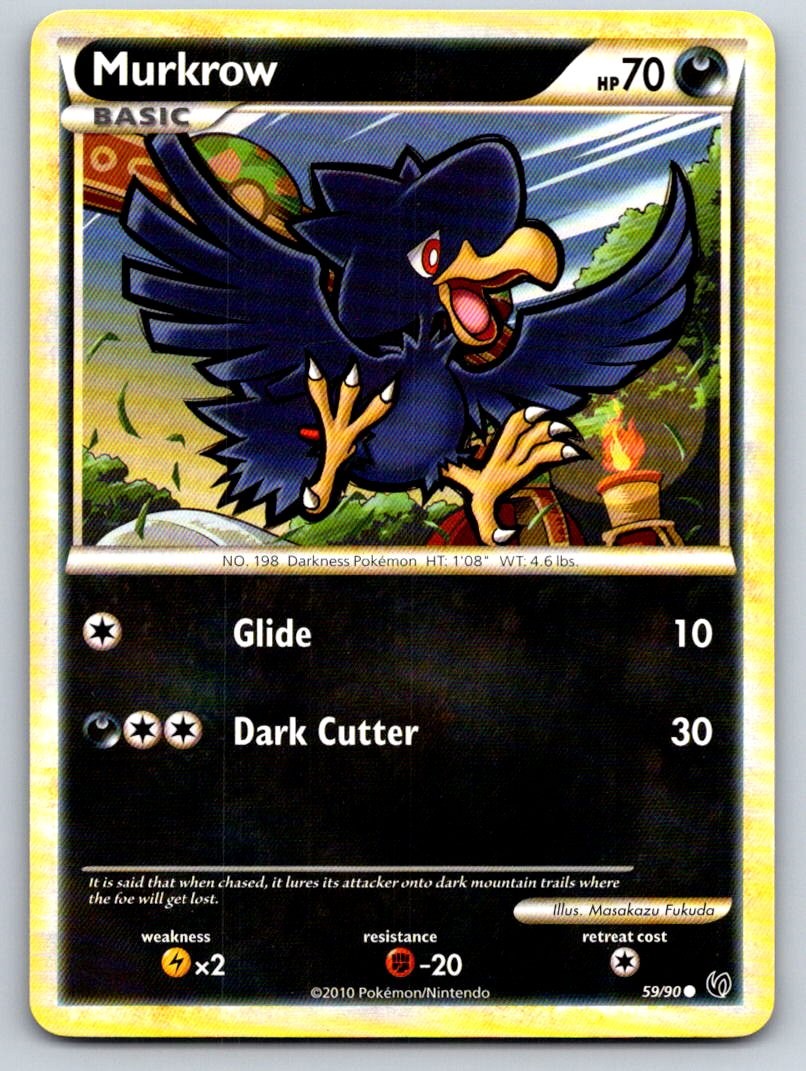 Murkrow 59/90 Common HGSS Undaunted Pokemon Lightly Played