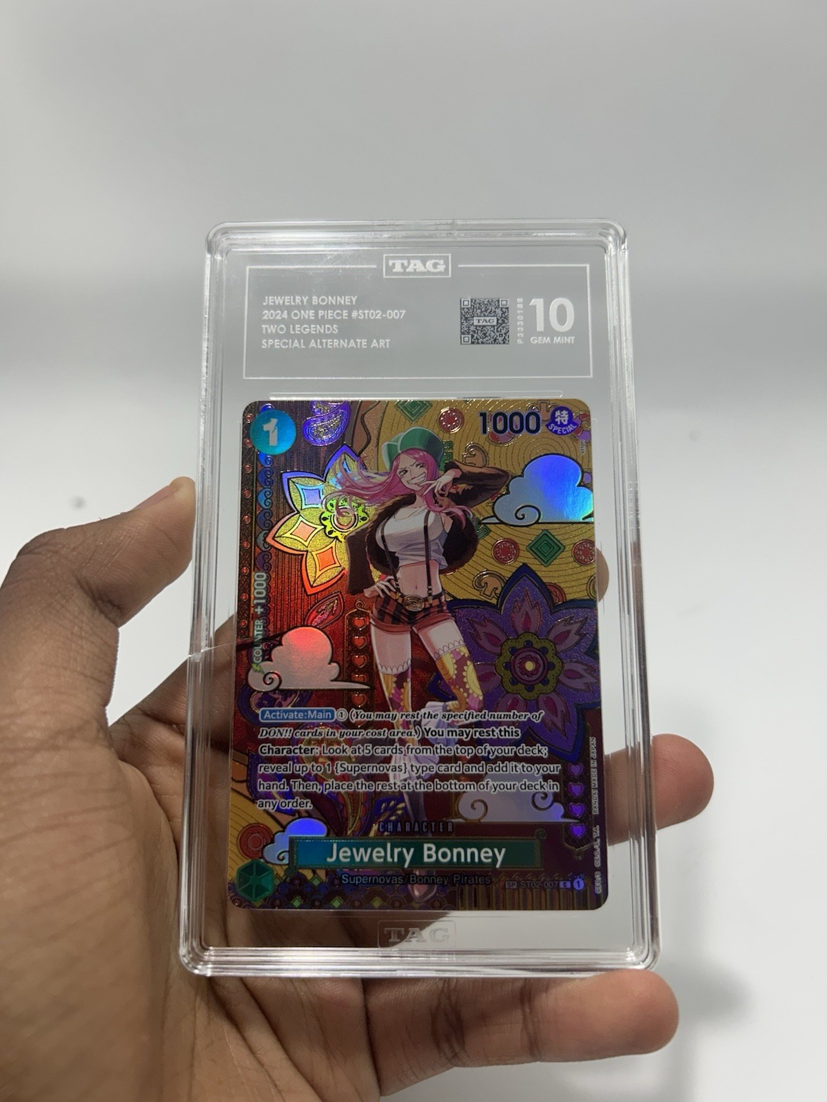 ONE PIECE TWO LEGENDS OP08 JEWELRY BONNEY SP ALT ART ST02 007 TAG 10 GEM MINT