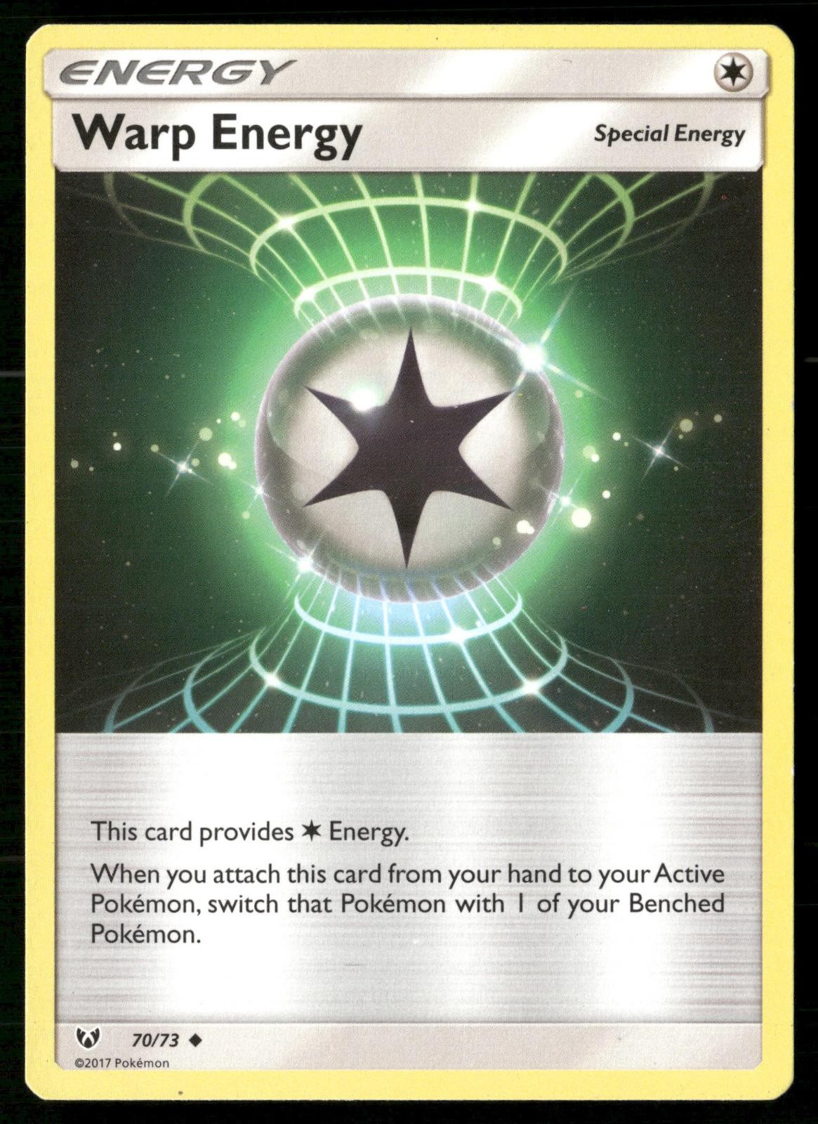 Warp Energy 70/73 Uncommon Shining Legends Pokemon MP