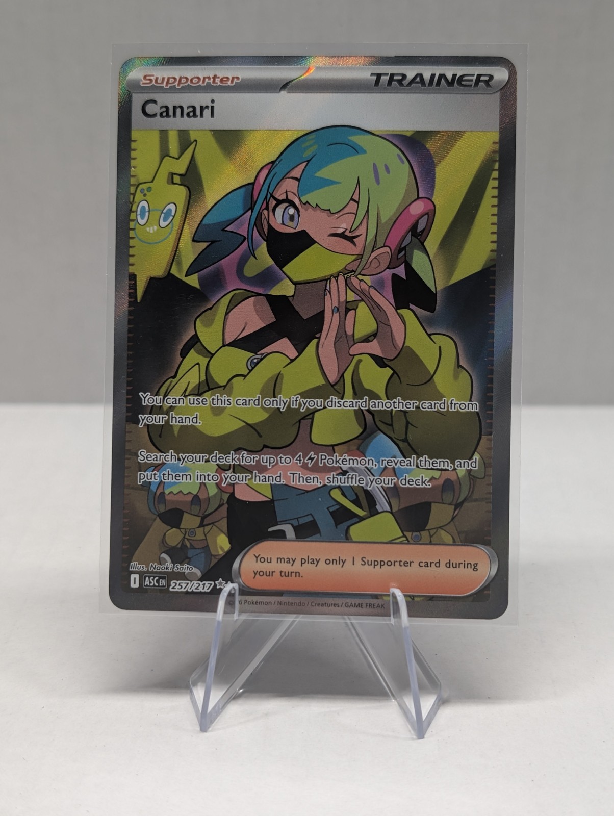 Canari 257/217 Ascended Heroes Full Art Trainer Ultra Rare Pokemon Card