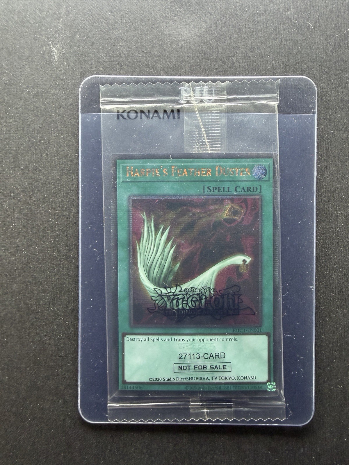 SEALED Yu-Gi-Oh Harpie’s Feather Duster EDC1-EN001 Alternate Art Quarter Century