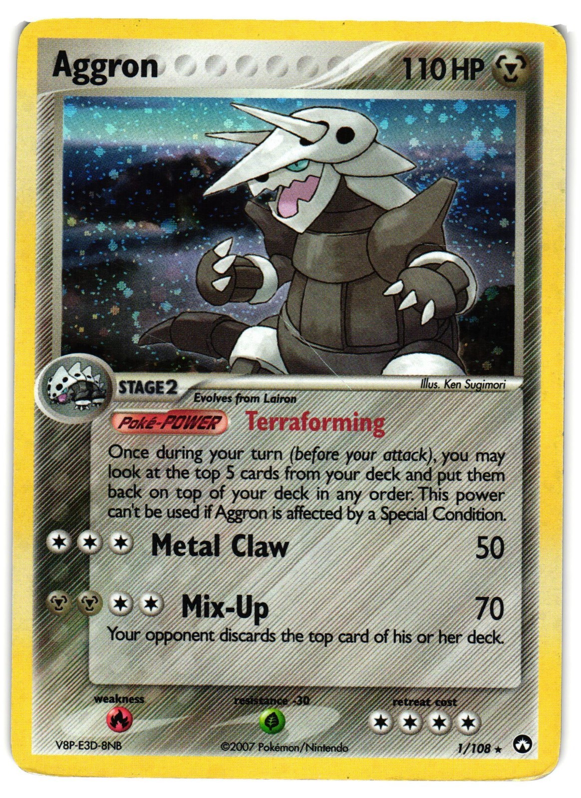 Pokemon TCG Aggron 1/108 Holo Rare Power Keepers HP