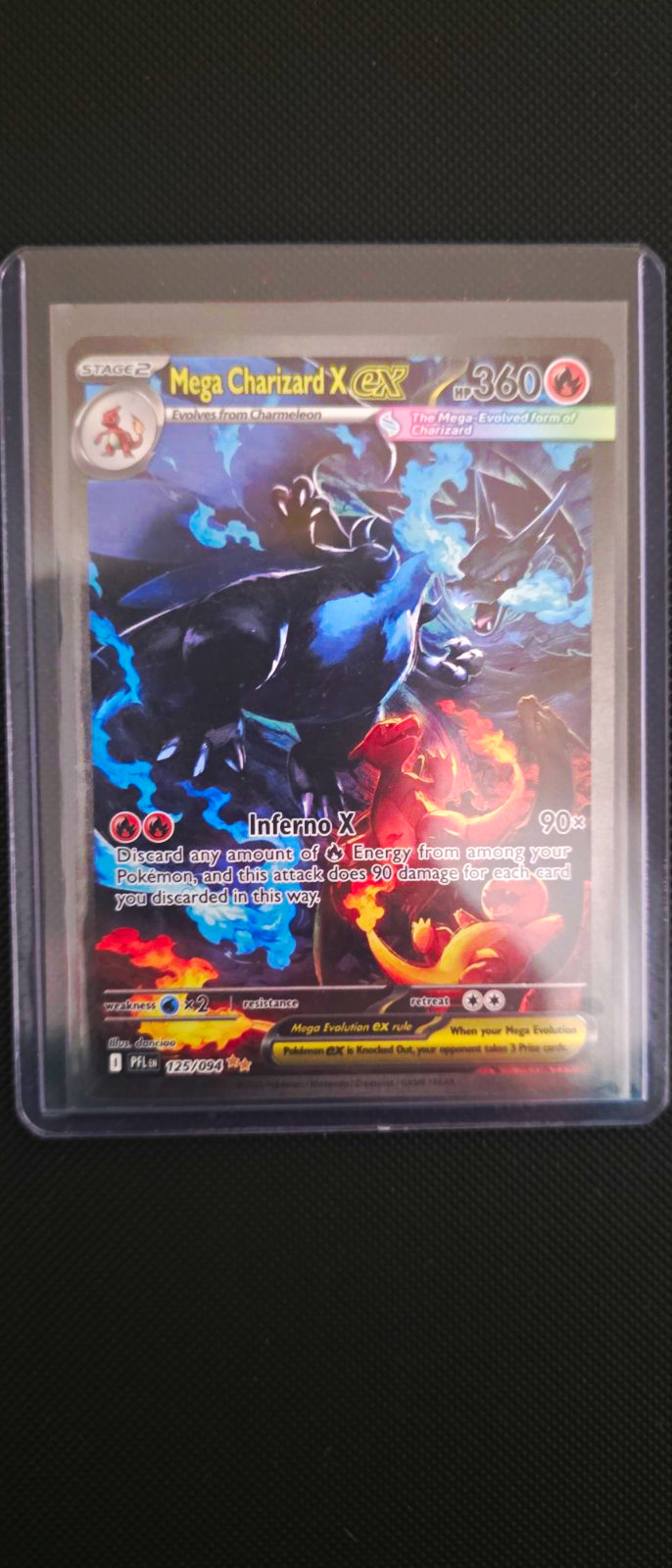 Mega Charizard X EX 125/094 Me02 Phantasmal Flames Holo English
